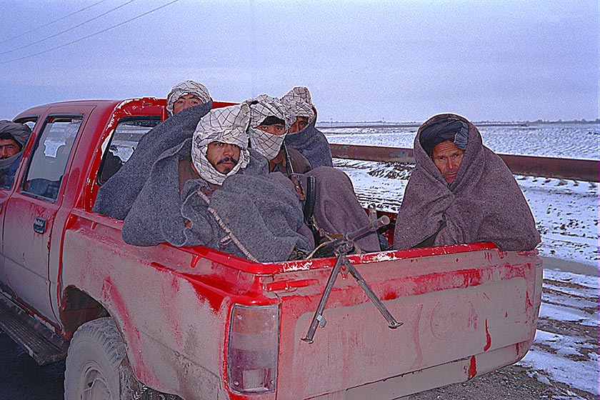 Northern Alliance soldiers in on the road to Shrerbigan