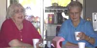 Lois and Betty at breakfast in Patterson Restaurant