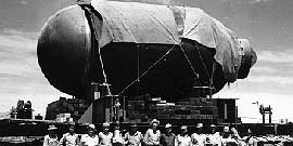 Jumbo bomb on truck-bed at Trinity Site